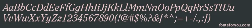 ClearfacestdItalic Font – Pink Fonts on Black Background