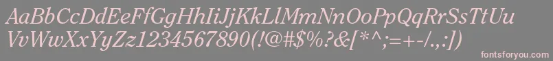 Шрифт ClearfacestdItalic – розовые шрифты на сером фоне