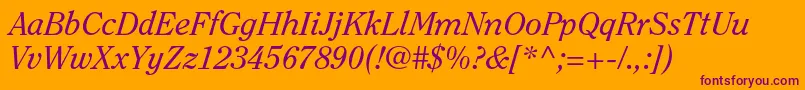 ClearfacestdItalic Font – Purple Fonts on Orange Background