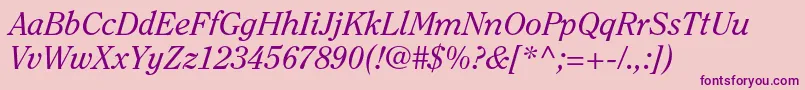フォントClearfacestdItalic – ピンクの背景に紫のフォント