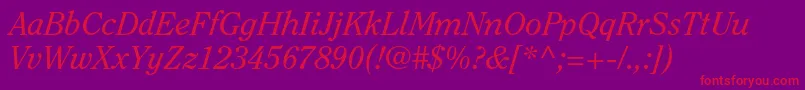 フォントClearfacestdItalic – 紫の背景に赤い文字