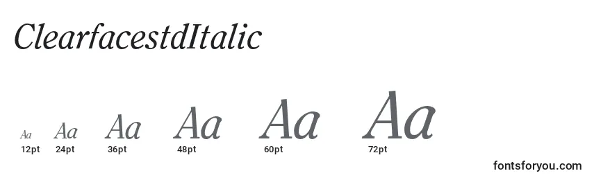 Размеры шрифта ClearfacestdItalic