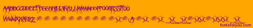 McfFunera-fontti – violetit fontit oranssilla taustalla