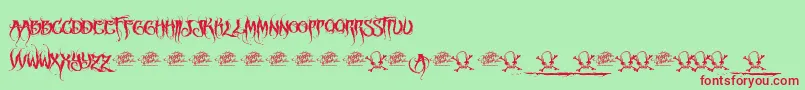 McfFunera Font – Red Fonts on Green Background