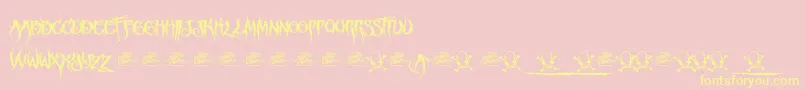 fuente McfFunera – Fuentes Amarillas Sobre Fondo Rosa