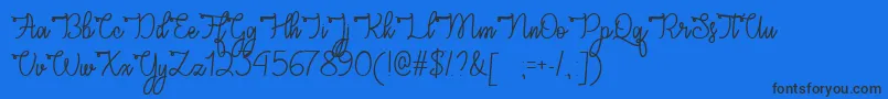 CongratsScriptTtf Font – Black Fonts on Blue Background