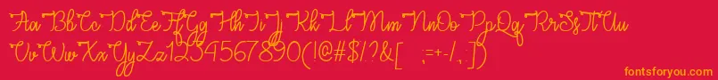 CongratsScriptTtf Font – Orange Fonts on Red Background