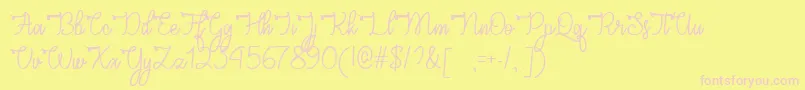 CongratsScriptTtf Font – Pink Fonts on Yellow Background