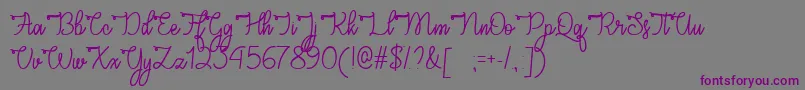 Шрифт CongratsScriptTtf – фиолетовые шрифты на сером фоне