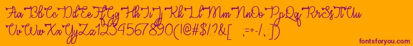 CongratsScriptTtf-Schriftart – Violette Schriften auf orangefarbenem Hintergrund
