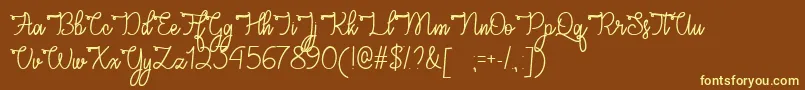 CongratsScriptTtf Font – Yellow Fonts on Brown Background