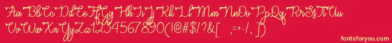 CongratsScriptTtf Font – Yellow Fonts on Red Background