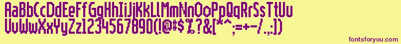 Шрифт Motorolascreentype – фиолетовые шрифты на жёлтом фоне