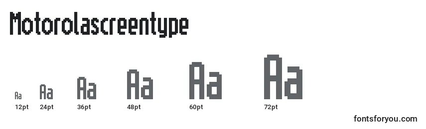 Размеры шрифта Motorolascreentype