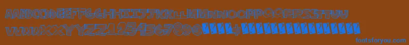 Stripefun-Schriftart – Blaue Schriften auf braunem Hintergrund