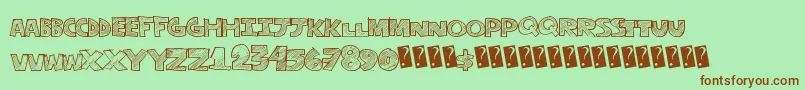 Stripefun Font – Brown Fonts on Green Background