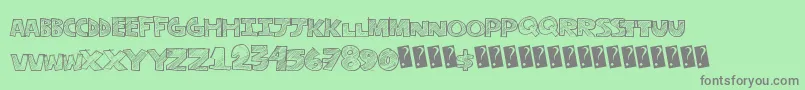 Stripefun-Schriftart – Graue Schriften auf grünem Hintergrund