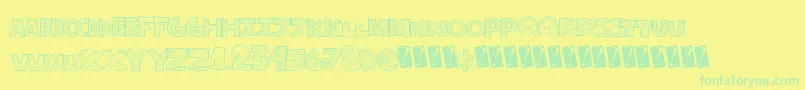 Stripefun Font – Green Fonts on Yellow Background