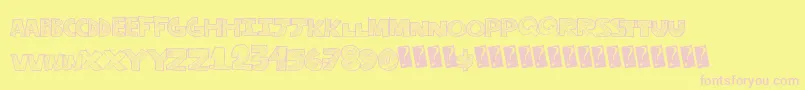 Stripefun Font – Pink Fonts on Yellow Background