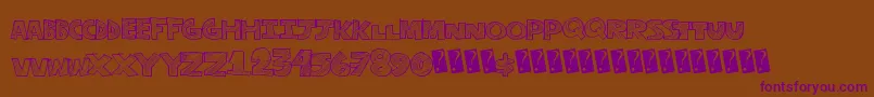 Stripefun Font – Purple Fonts on Brown Background