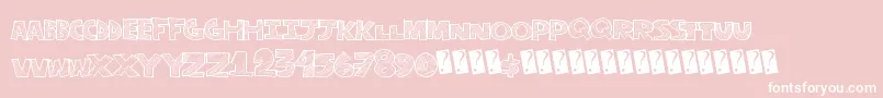 Stripefun-Schriftart – Weiße Schriften auf rosa Hintergrund