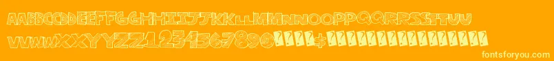 Stripefun Font – Yellow Fonts on Orange Background