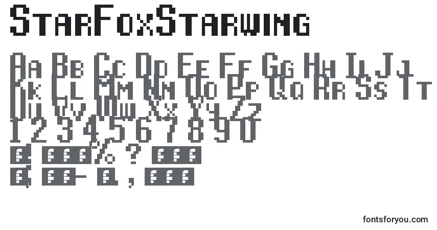 Schriftart StarFoxStarwing – Alphabet, Zahlen, spezielle Symbole