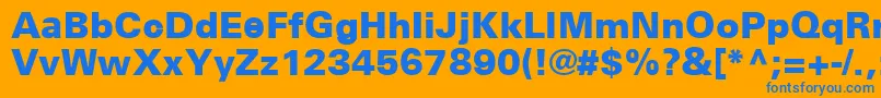 UniversCe75Black Font – Blue Fonts on Orange Background