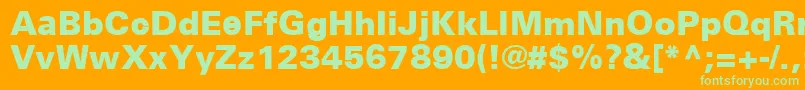 UniversCe75Black Font – Green Fonts on Orange Background