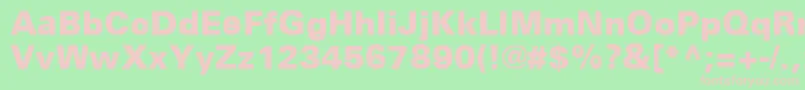 Fonte UniversCe75Black – fontes rosa em um fundo verde