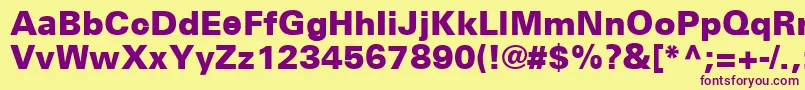 UniversCe75Black Font – Purple Fonts on Yellow Background