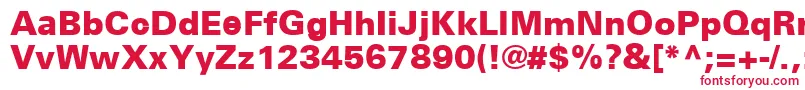 UniversCe75Black-fontti – punaiset fontit valkoisella taustalla