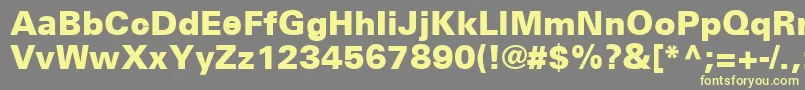 UniversCe75Black-Schriftart – Gelbe Schriften auf grauem Hintergrund