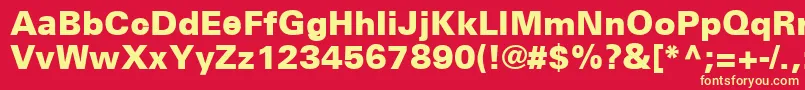 UniversCe75Black Font – Yellow Fonts on Red Background