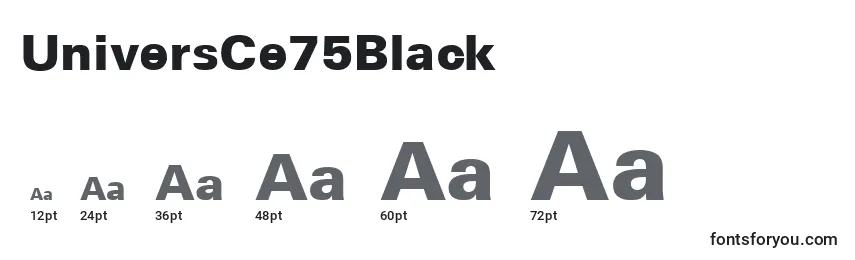 Размеры шрифта UniversCe75Black