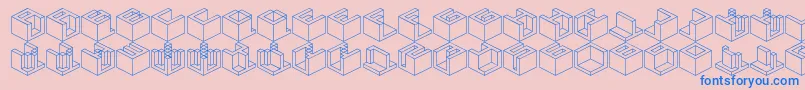 Qbicle4Brk-Schriftart – Blaue Schriften auf rosa Hintergrund
