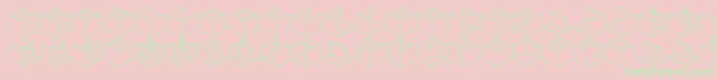 Qbicle4Brk-Schriftart – Grüne Schriften auf rosa Hintergrund