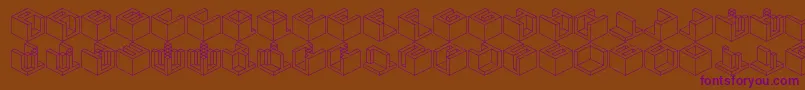 フォントQbicle4Brk – 紫色のフォント、茶色の背景