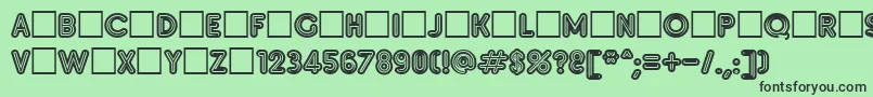 フォントInsetb – 緑の背景に黒い文字