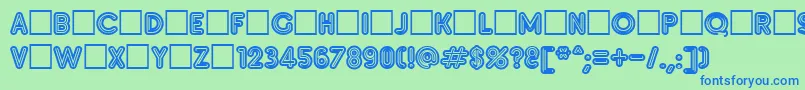 Insetb Font – Blue Fonts on Green Background