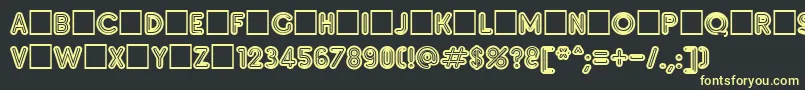 フォントInsetb – 黒い背景に黄色の文字