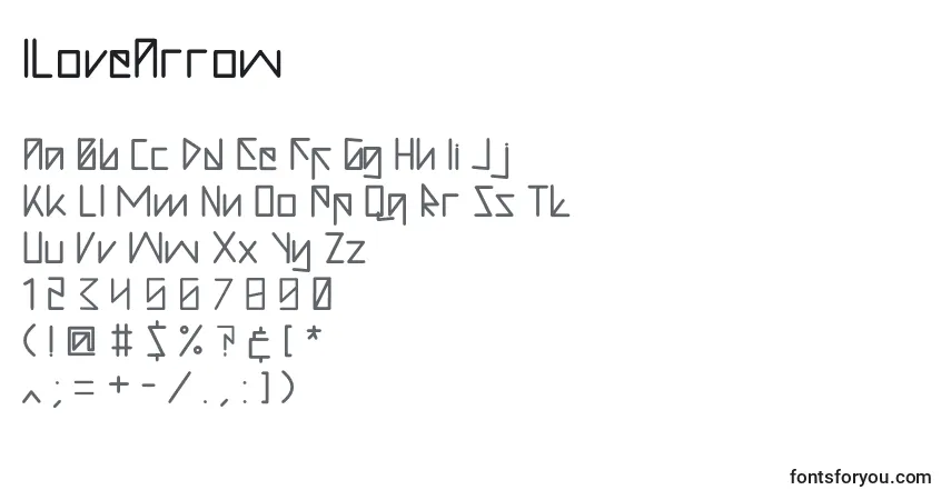 Шрифт ILoveArrow – алфавит, цифры, специальные символы