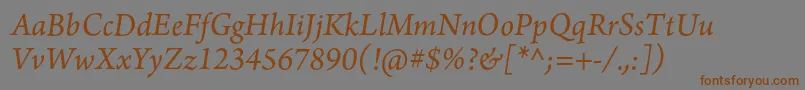 ArnoproItalic10pt Font – Brown Fonts on Gray Background