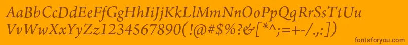 ArnoproItalic10pt Font – Brown Fonts on Orange Background