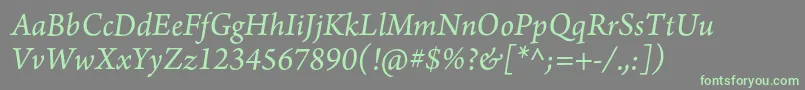 Шрифт ArnoproItalic10pt – зелёные шрифты на сером фоне