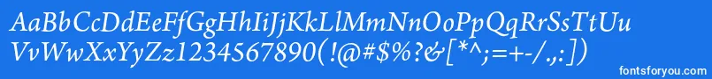 ArnoproItalic10pt Font – White Fonts on Blue Background