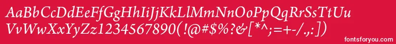 ArnoproItalic10pt Font – White Fonts on Red Background