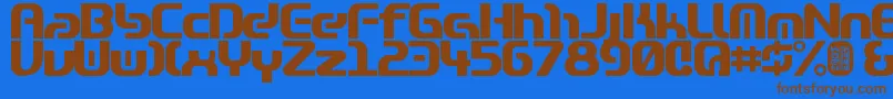 Zone99heavy Font – Brown Fonts on Blue Background