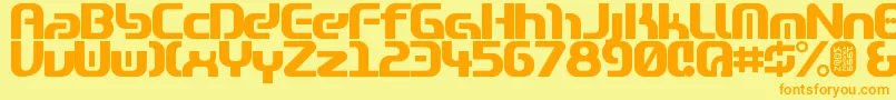 Zone99heavy Font – Orange Fonts on Yellow Background