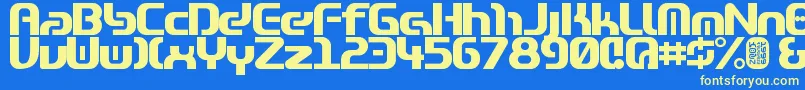 Zone99heavy Font – Yellow Fonts on Blue Background